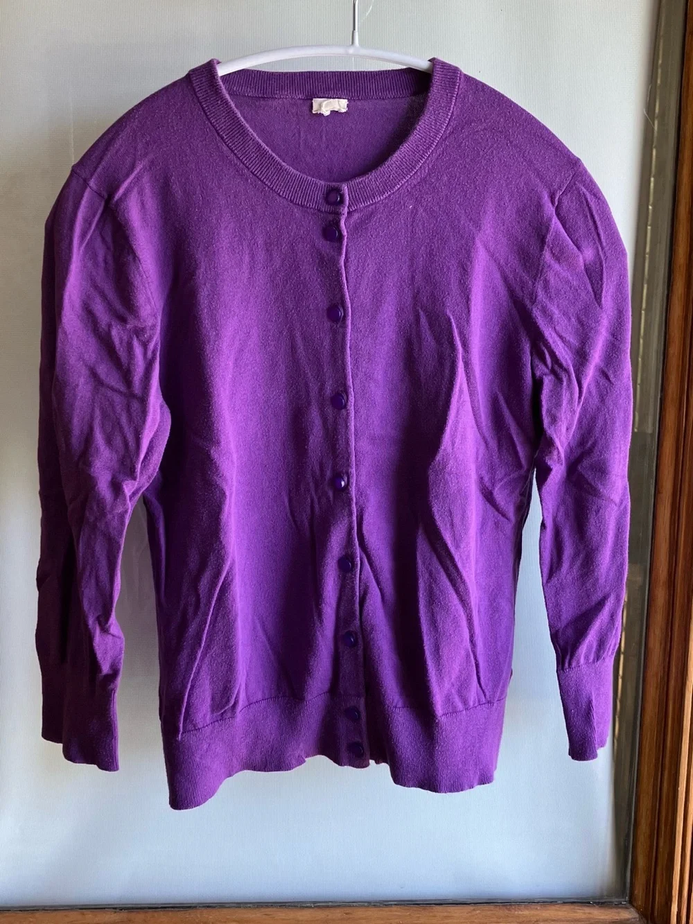 J. Crew Jackie Violet Button-Front Cardigan